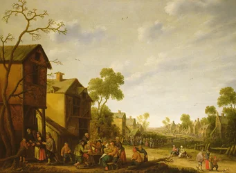 Scène de rue de village, XVIIe siècle